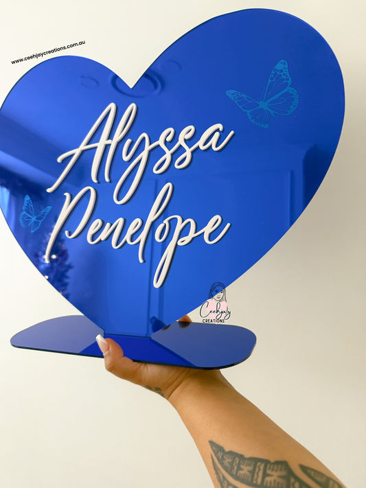 Heart Name Plaque w/ Stand