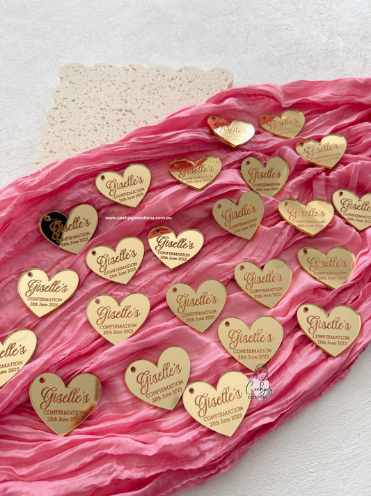 Acrylic Heart Tags