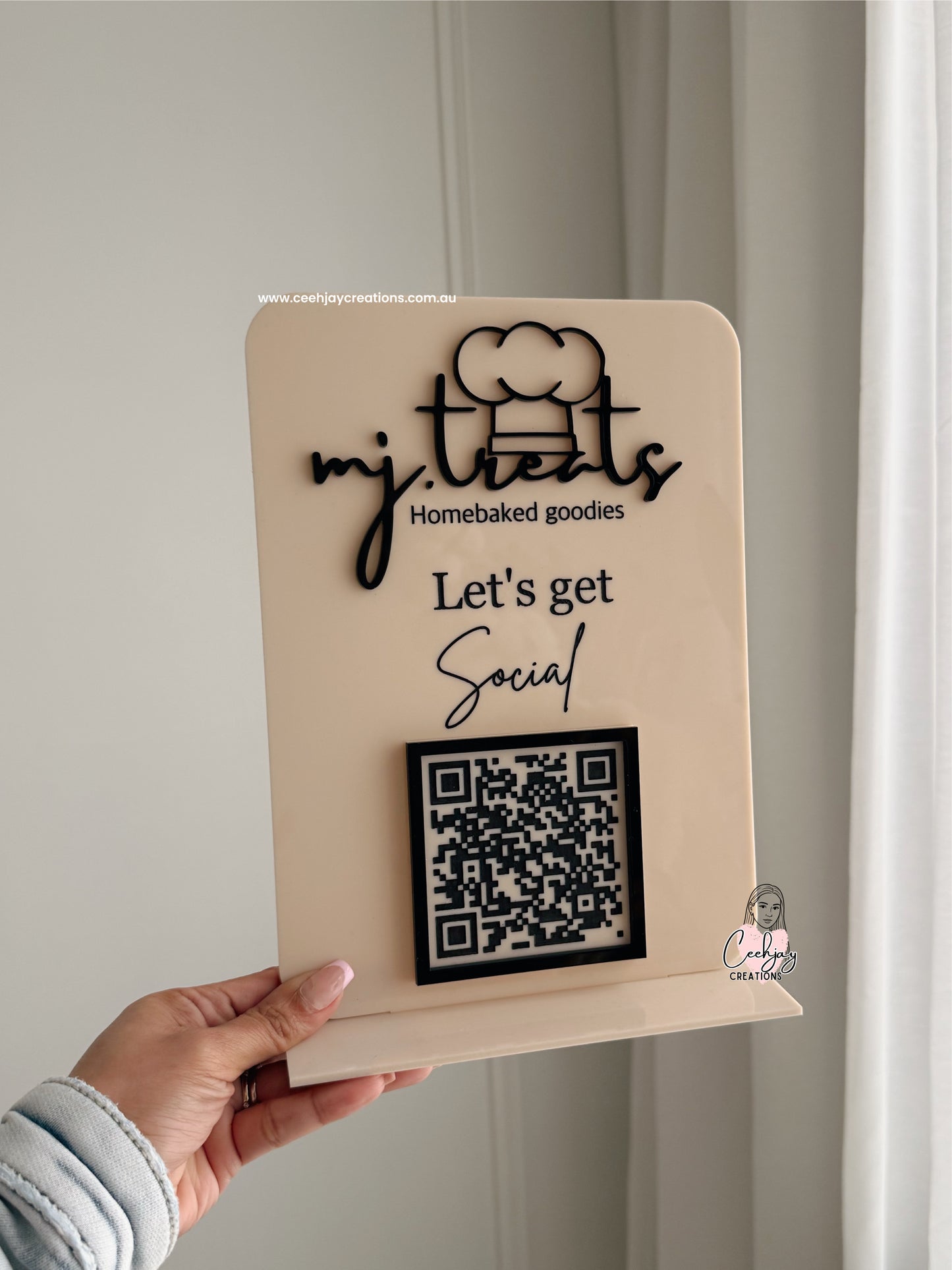 Business Logo QR Code Sign - Rectangle Shape