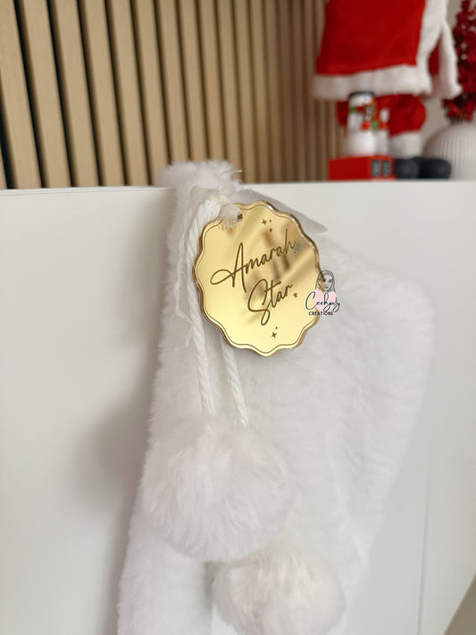 Christmas Stocking Name Tag - Wavy