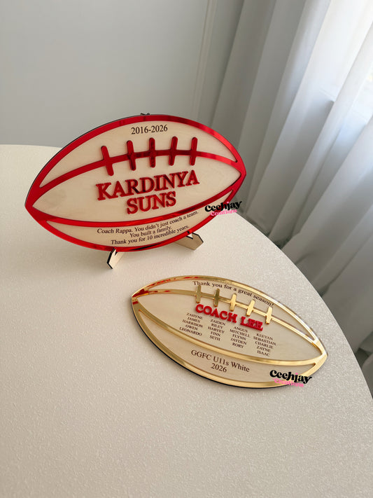 Football AFL Coach Plaque