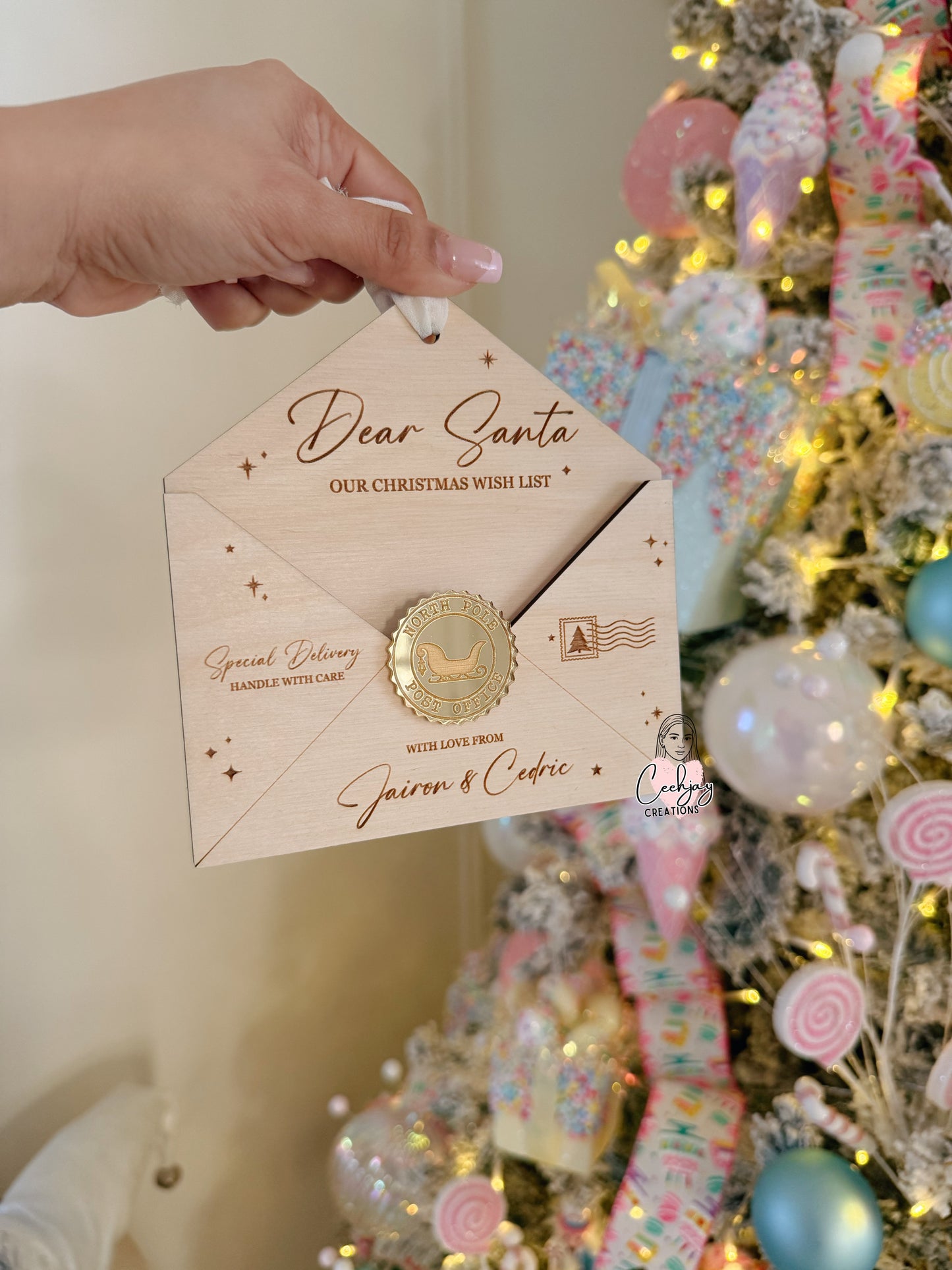 Dear Santa Wooden Envelope