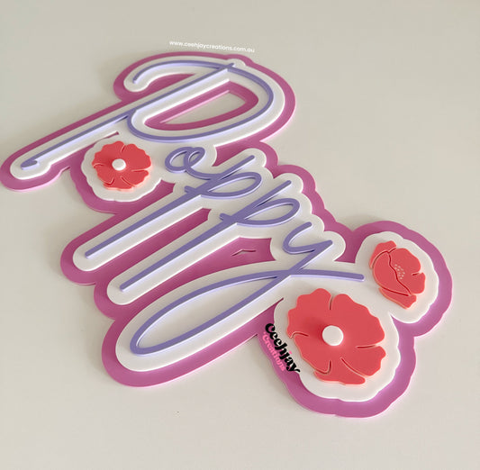 Layered Name Sign - Poppy Design