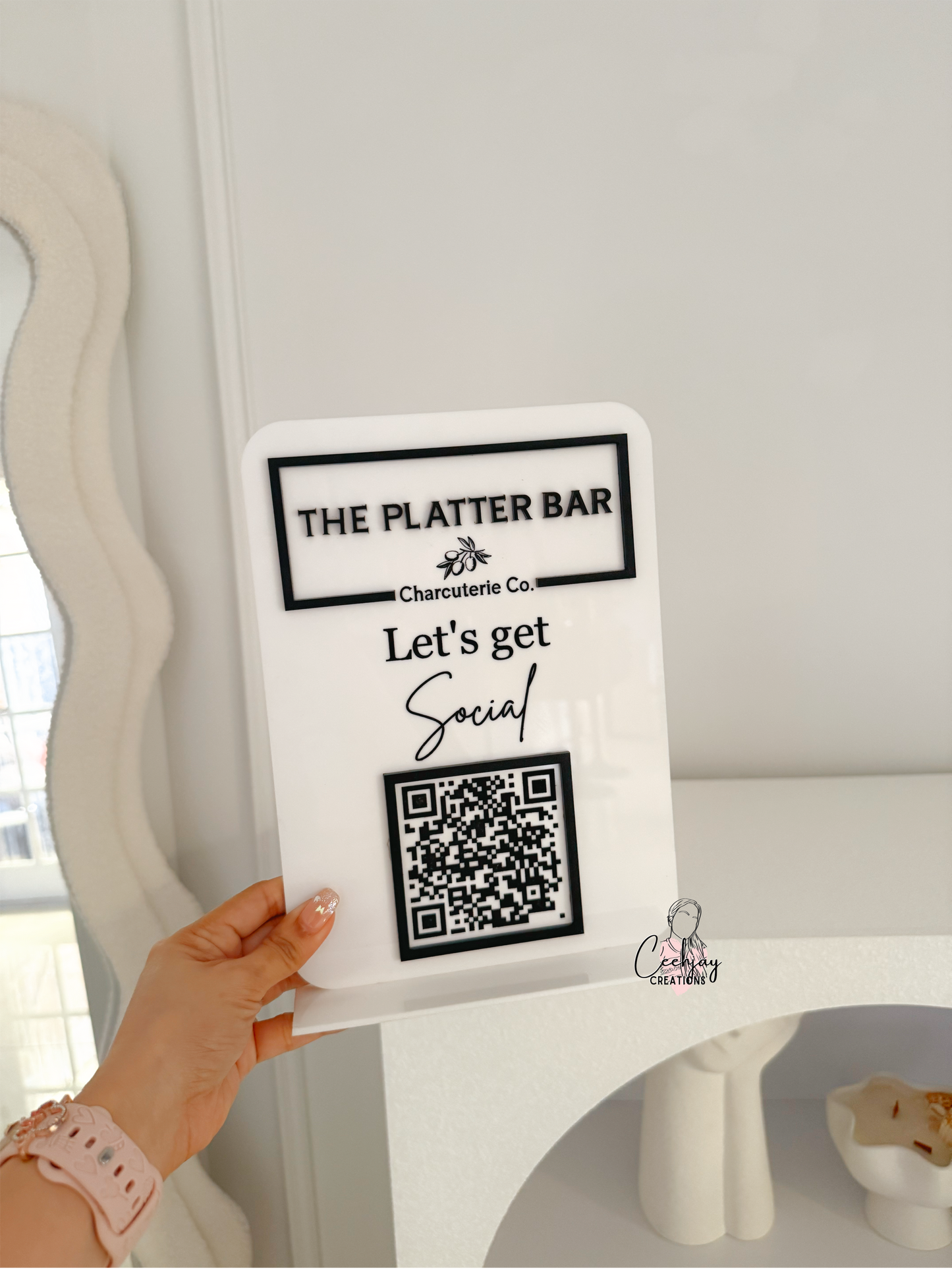 Business Logo QR Code Sign - Rectangle Shape