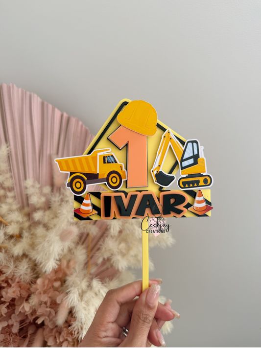 Construction Theme Cake Topper