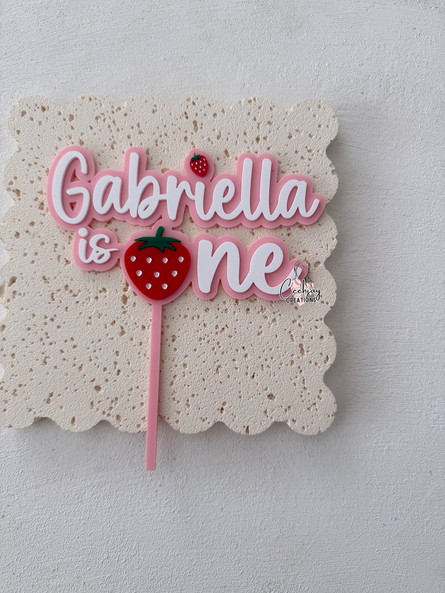 Strawberry Cake Topper / Fropper / Cupcake Topper