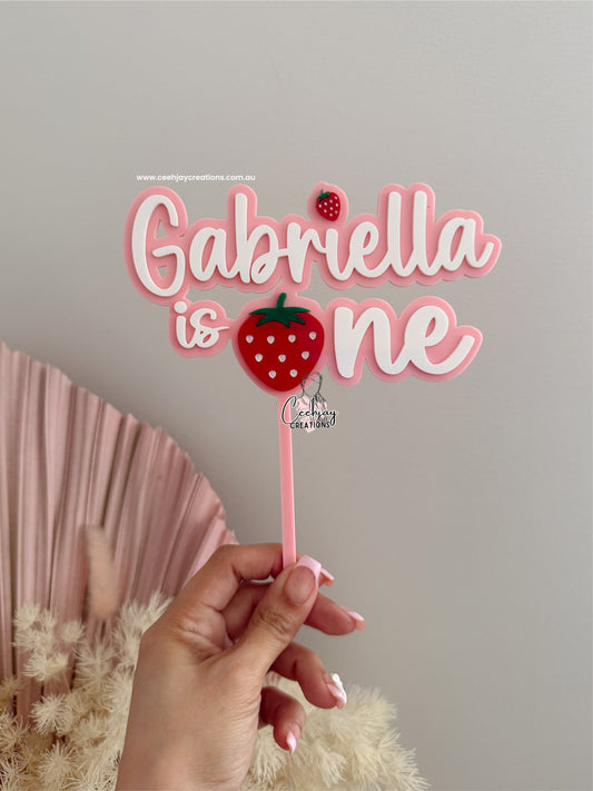 Strawberry Cake Topper / Fropper / Cupcake Topper