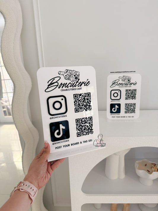 Business Logo QR Code Sign - Rectangle Shape