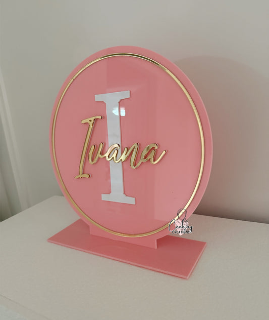 Round Name Plaque w/ Stand