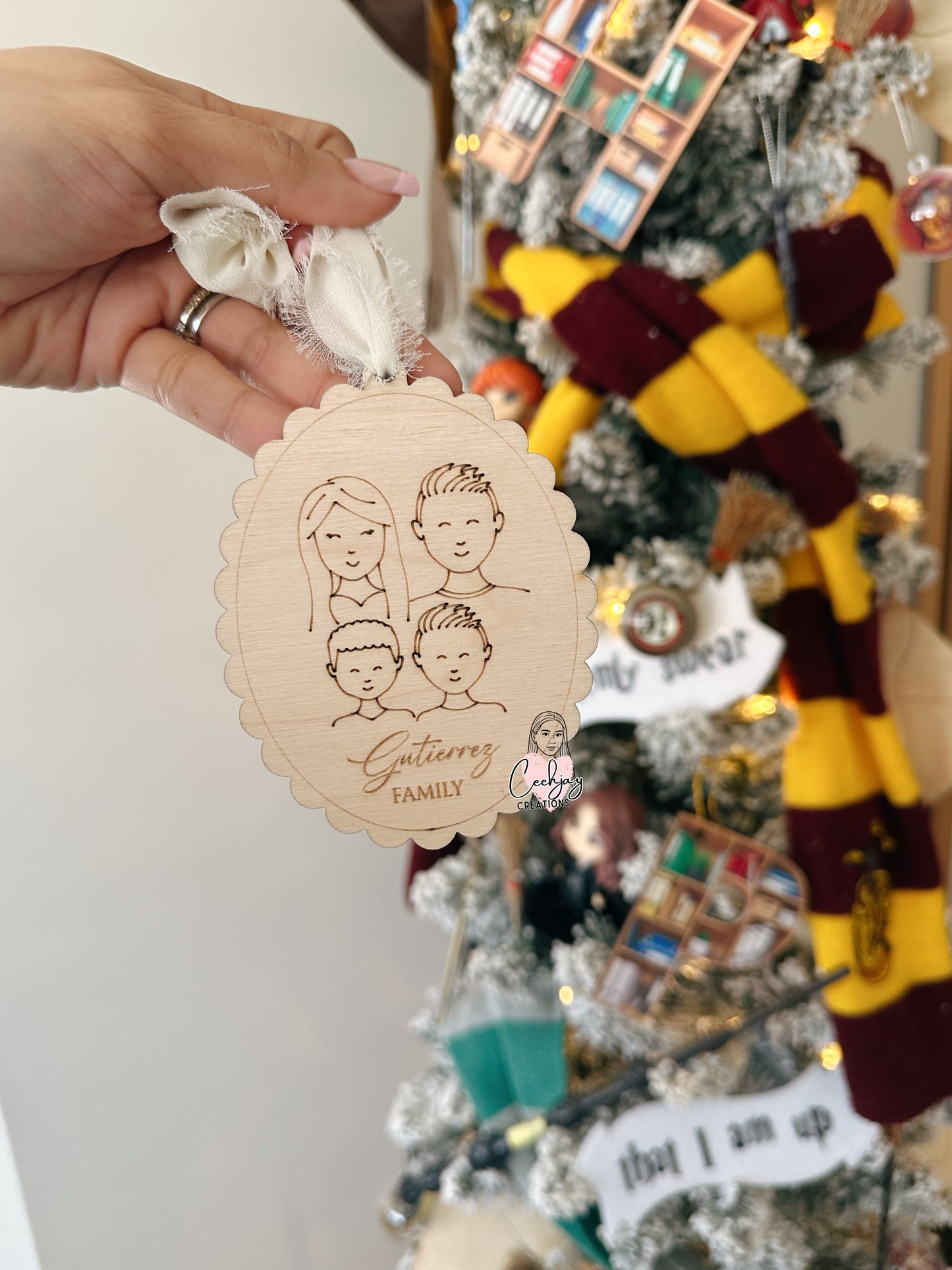 Family Faces Christmas Ornament