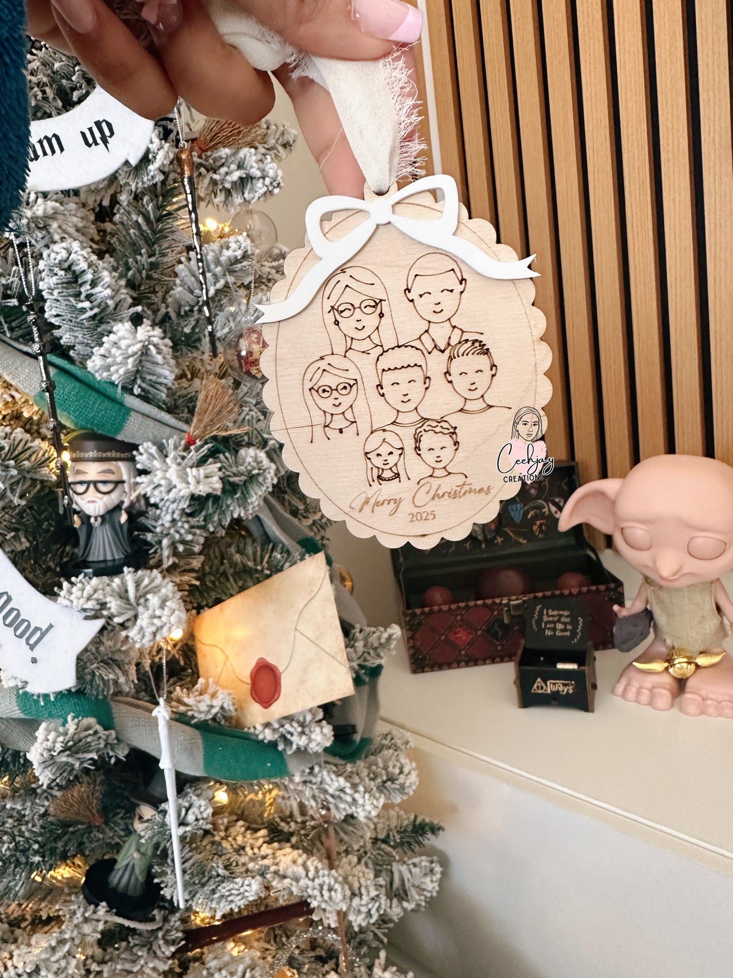 Family Faces Christmas Ornament