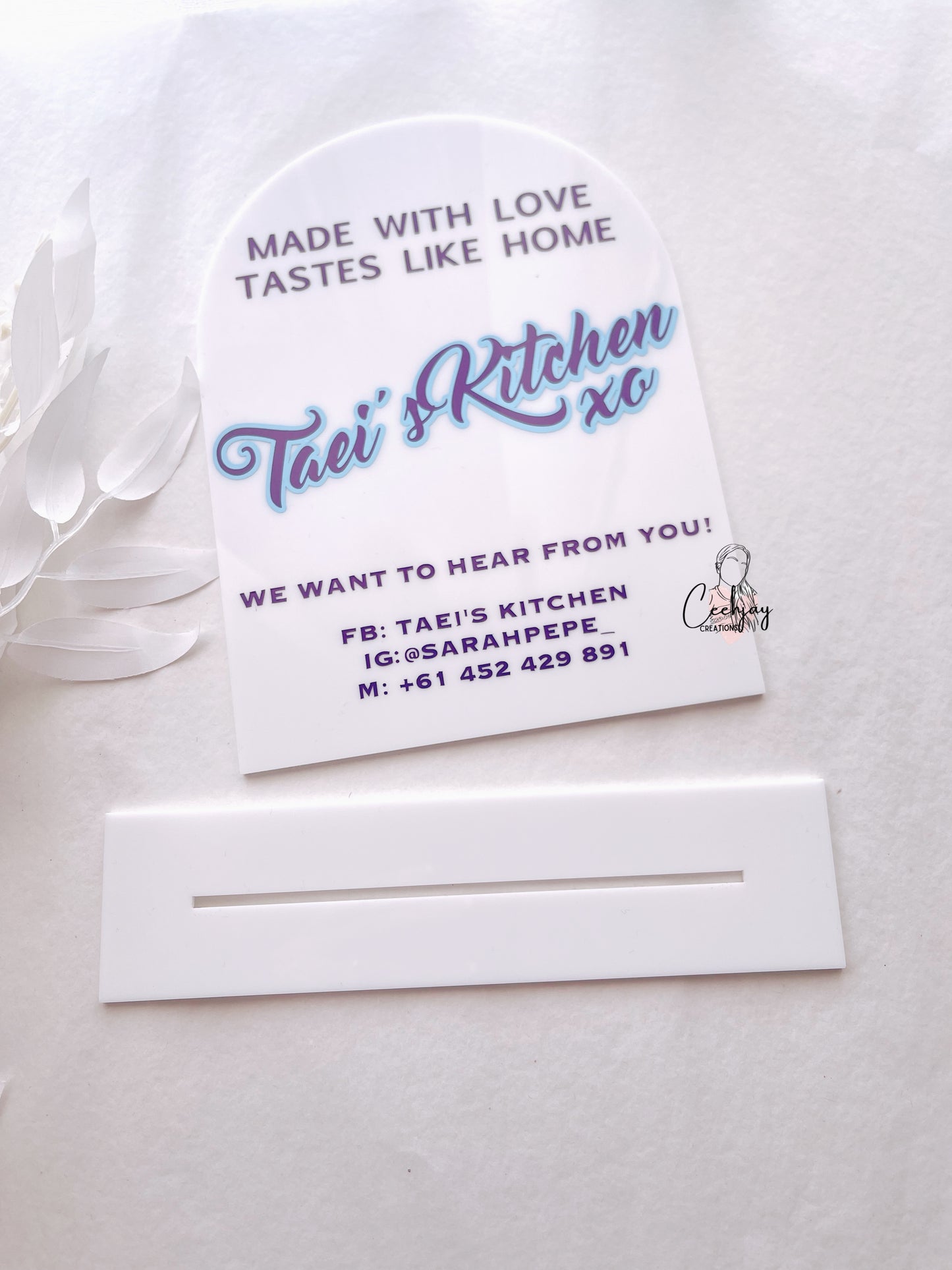Decal Acrylic Table Arch Sign