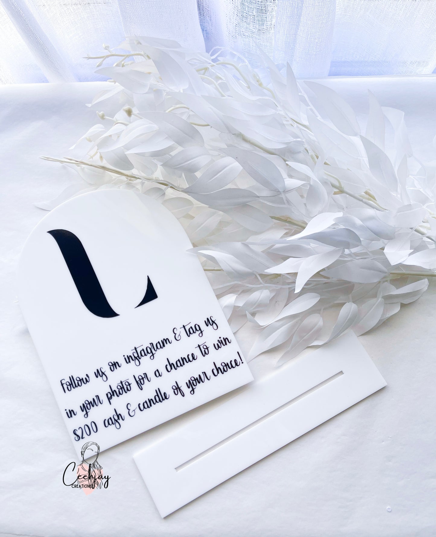Decal Acrylic Table Arch Sign