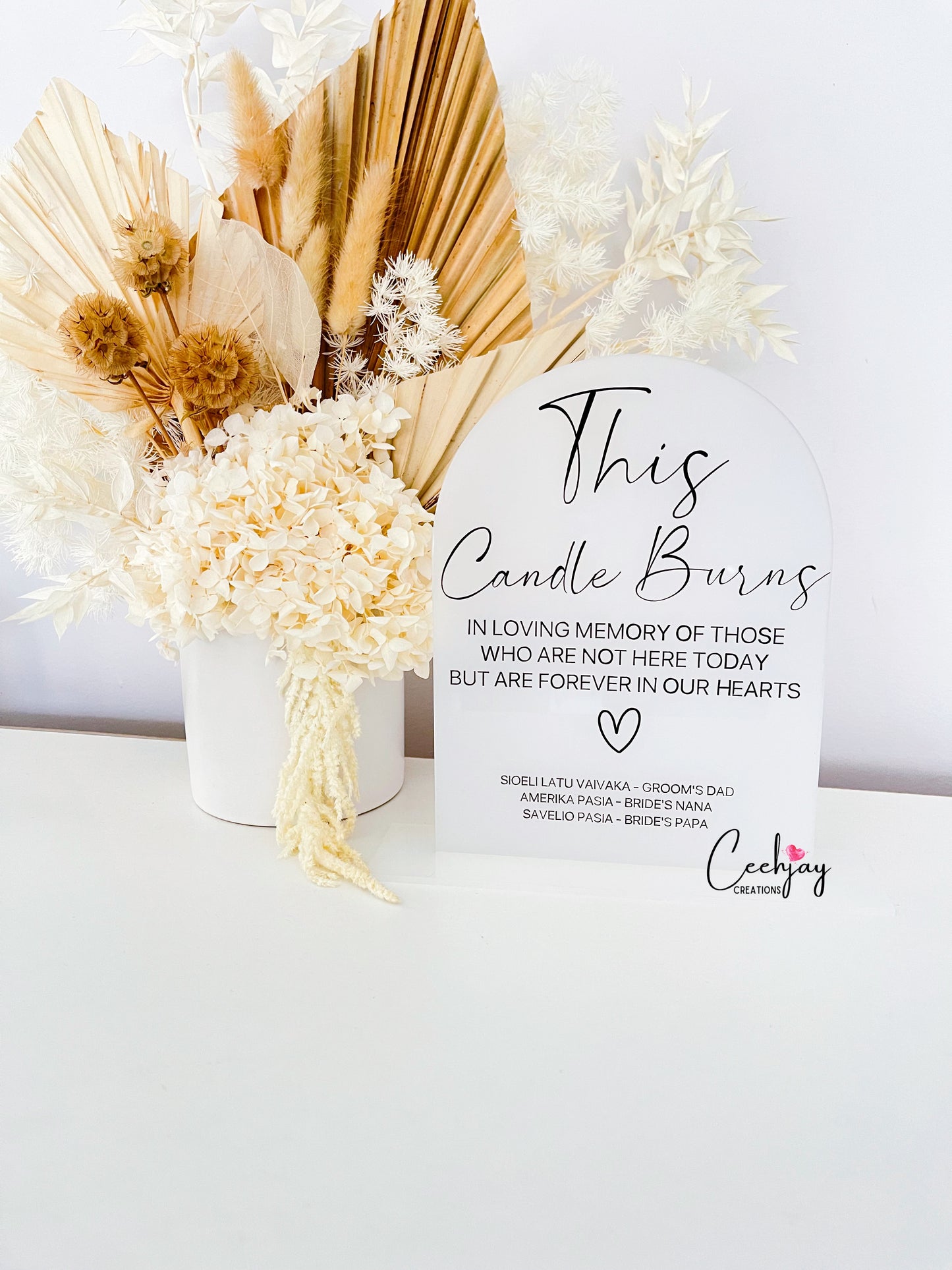 Decal Acrylic Table Arch Sign