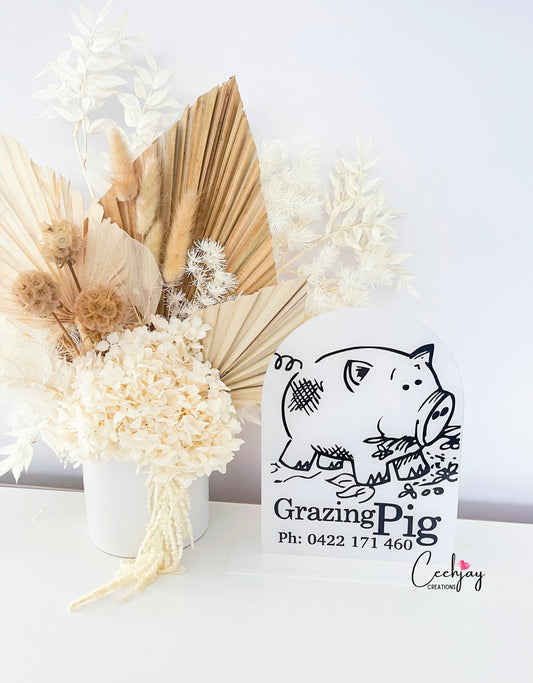 Decal Acrylic Table Arch Sign