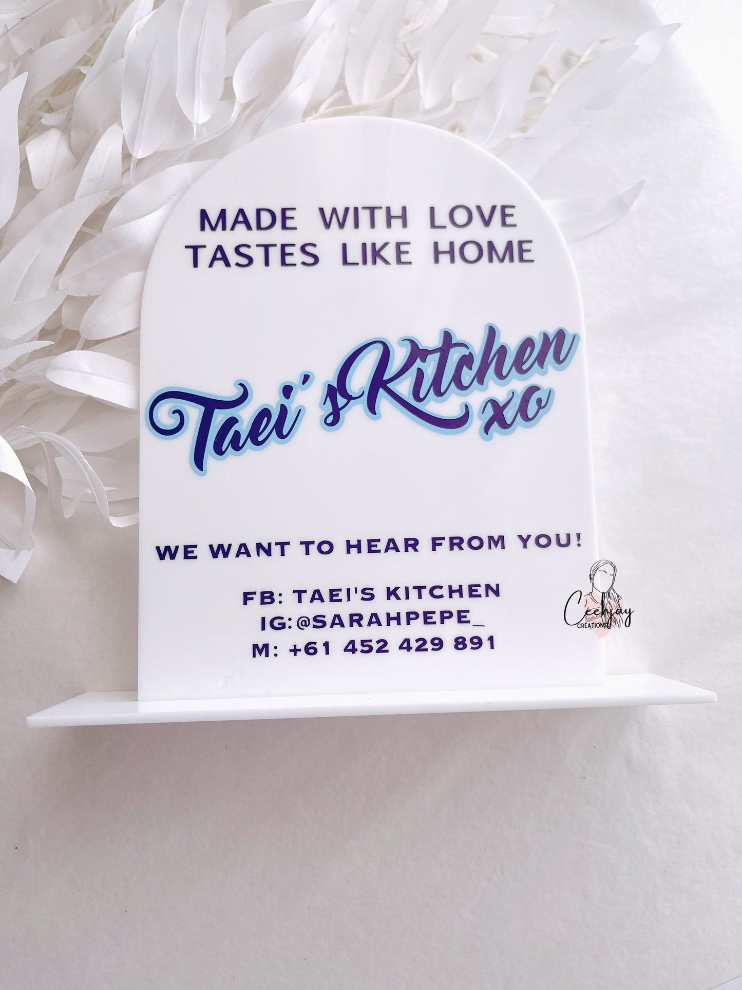 Decal Acrylic Table Arch Sign