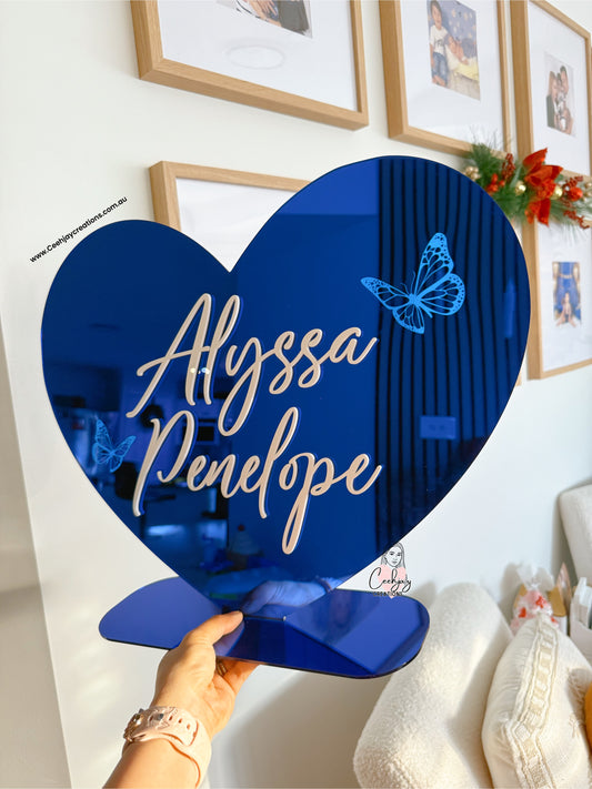 Heart Name Plaque w/ Stand