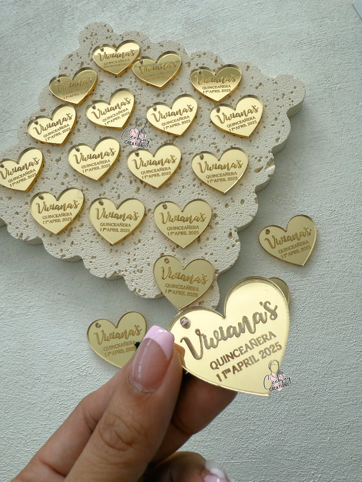 Acrylic Heart Tags