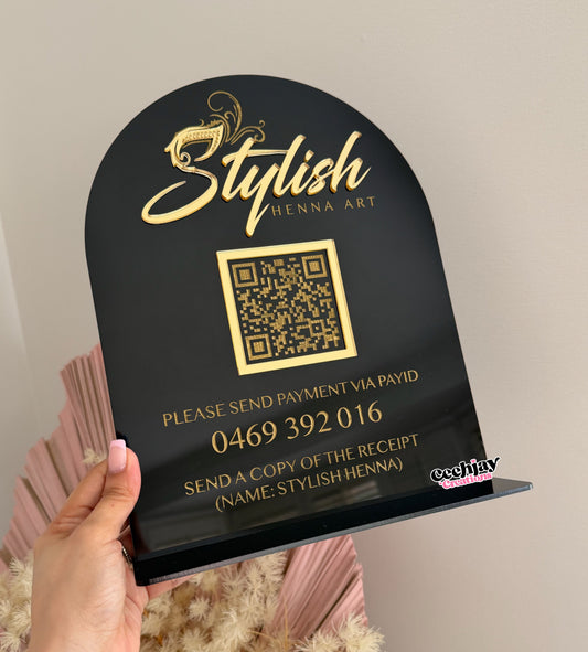 Business Logo QR code Sign - Arch Shape