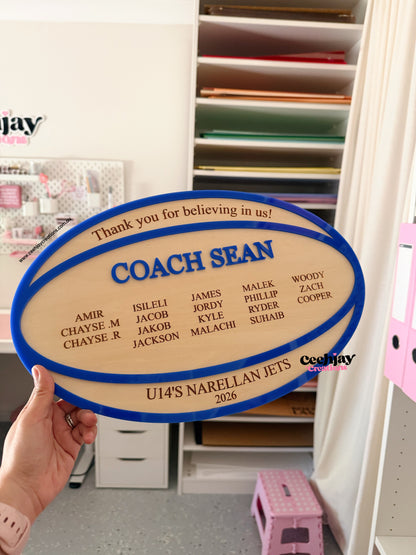 Rugby NRL Coach Plaque