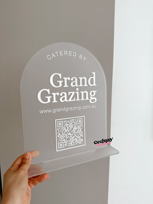 Business Logo QR code Sign - Arch Shape