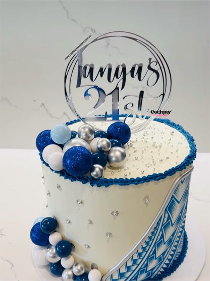 Round Border Cake Topper