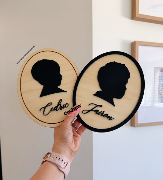 Custom Silhouette Portrait Plaque