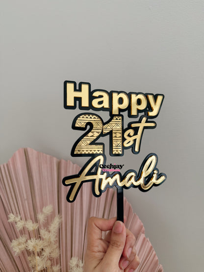 Cultural Design Cake Topper