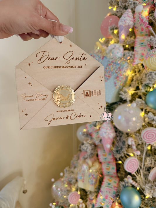 Dear Santa Wooden Envelope