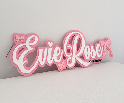 Bow Name Sign - Double Layer