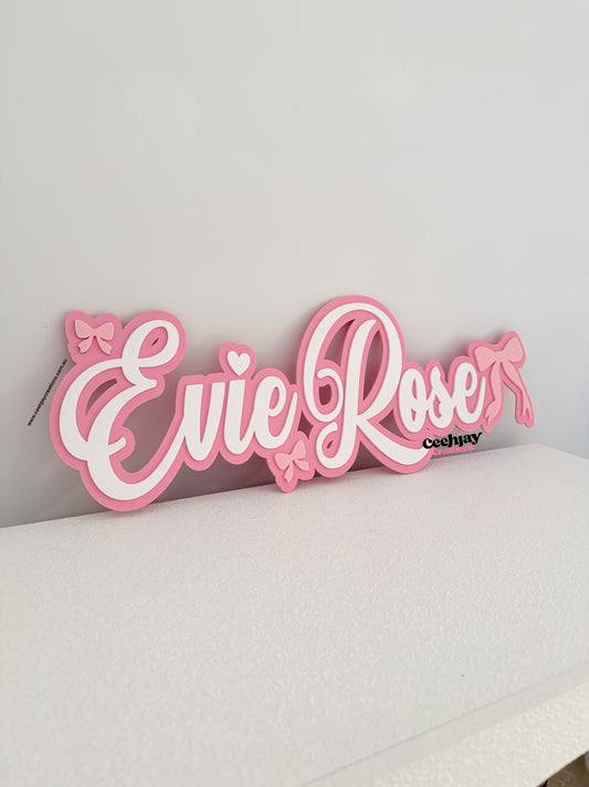 Bow Name Sign - Double Layer