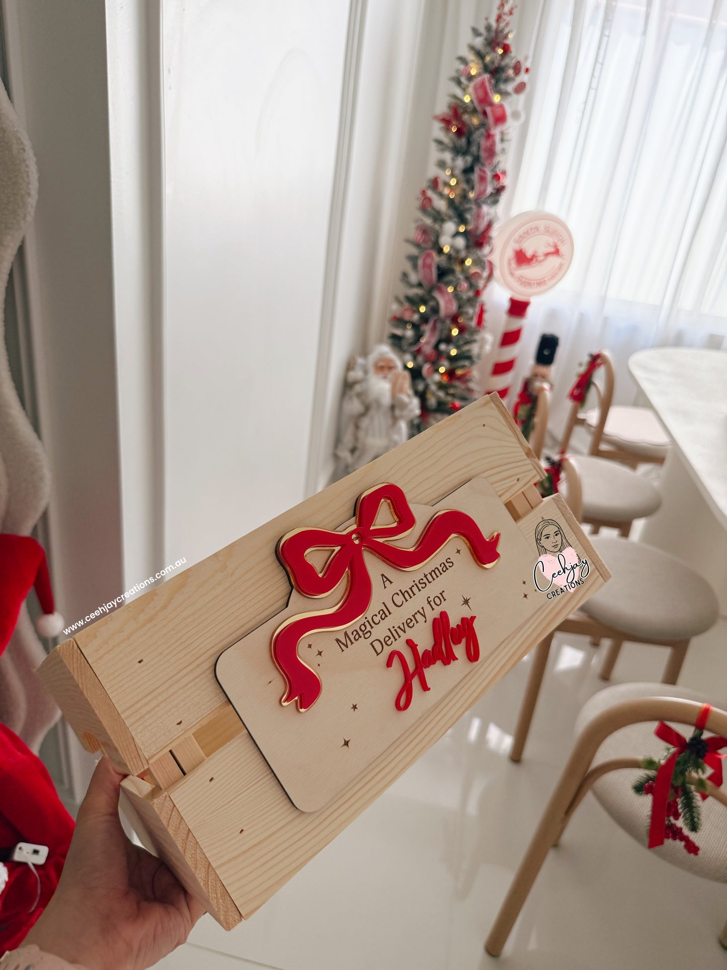 Bow Christmas Box Crate