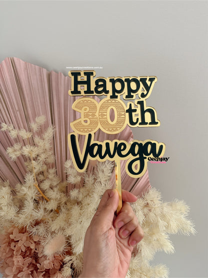 Cultural Design Cake Topper