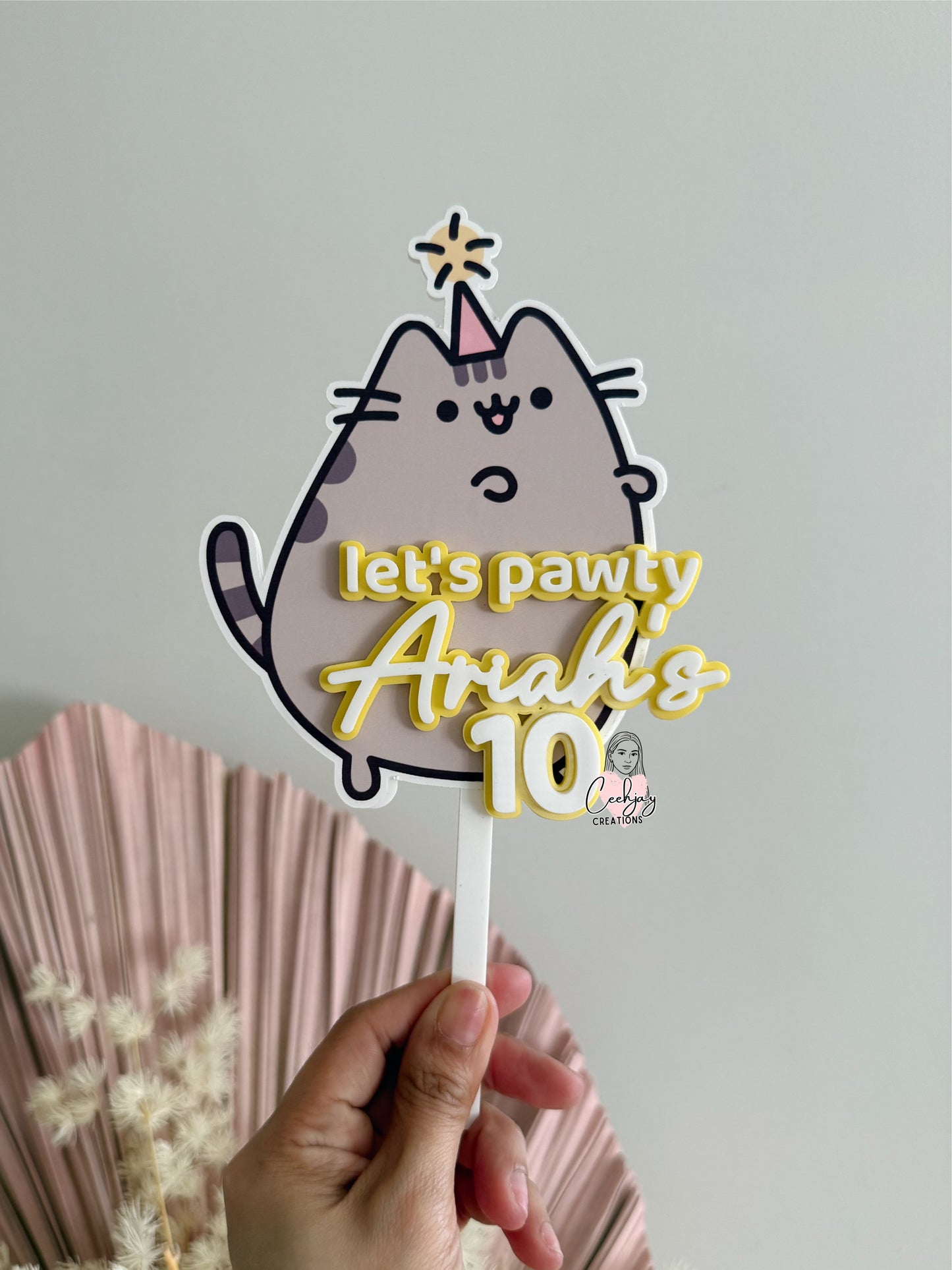 Pusheen Cat Cake Topper