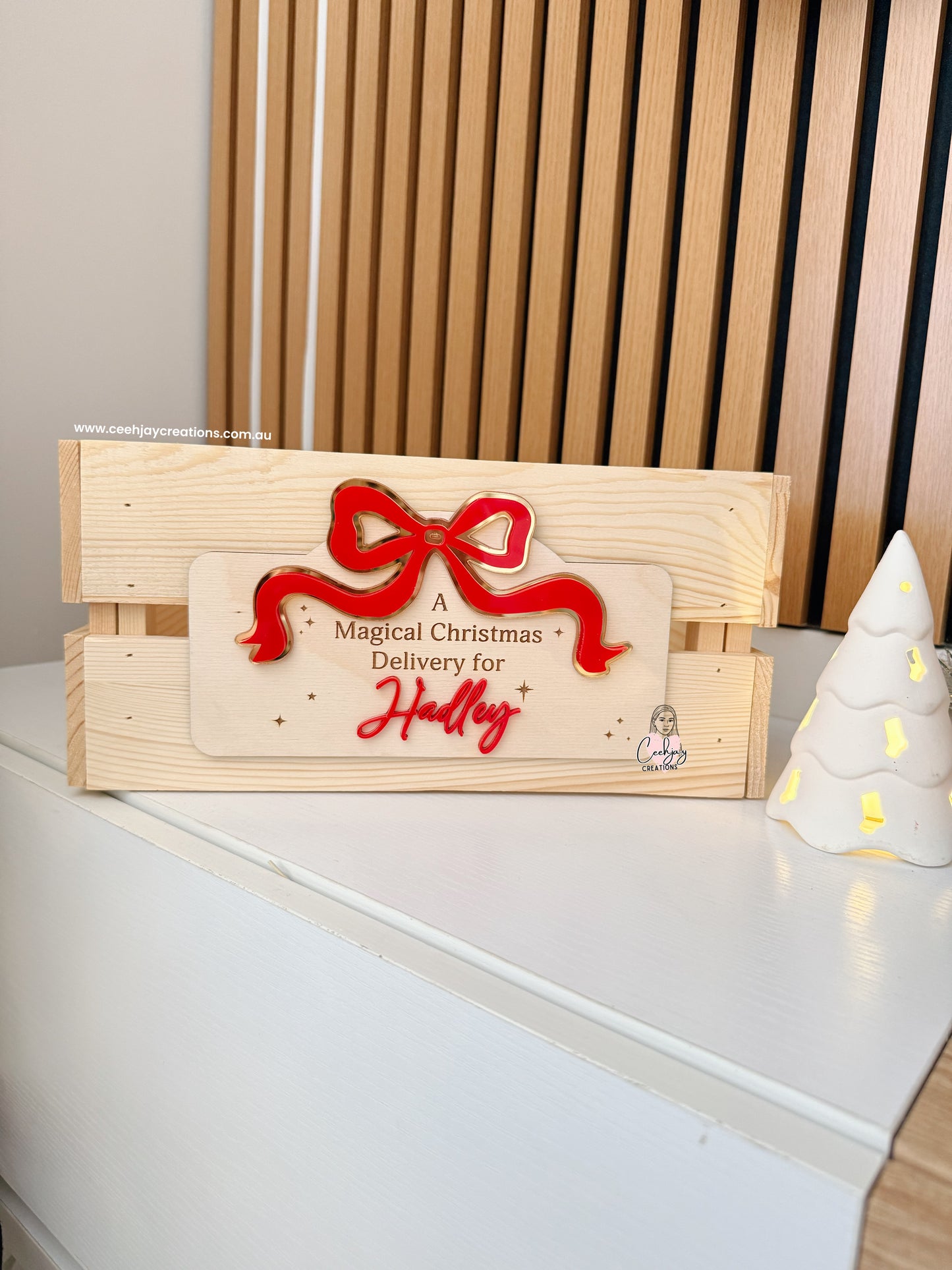 Bow Christmas Box Crate