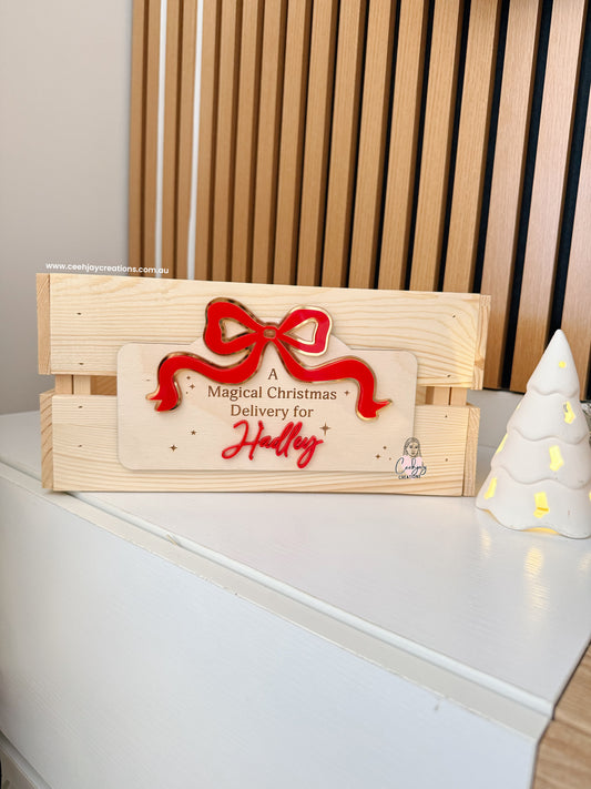 Bow Christmas Box Crate