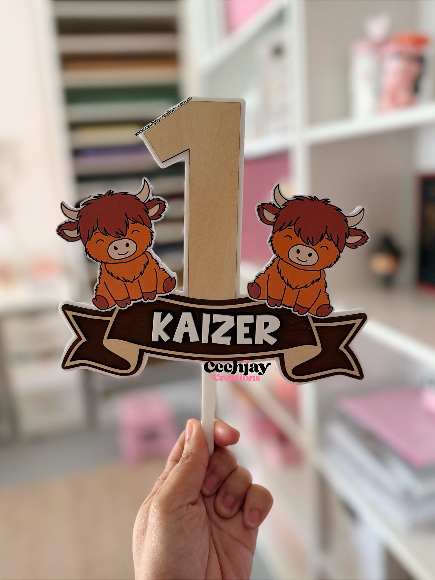 Highland Cows Cake Topper