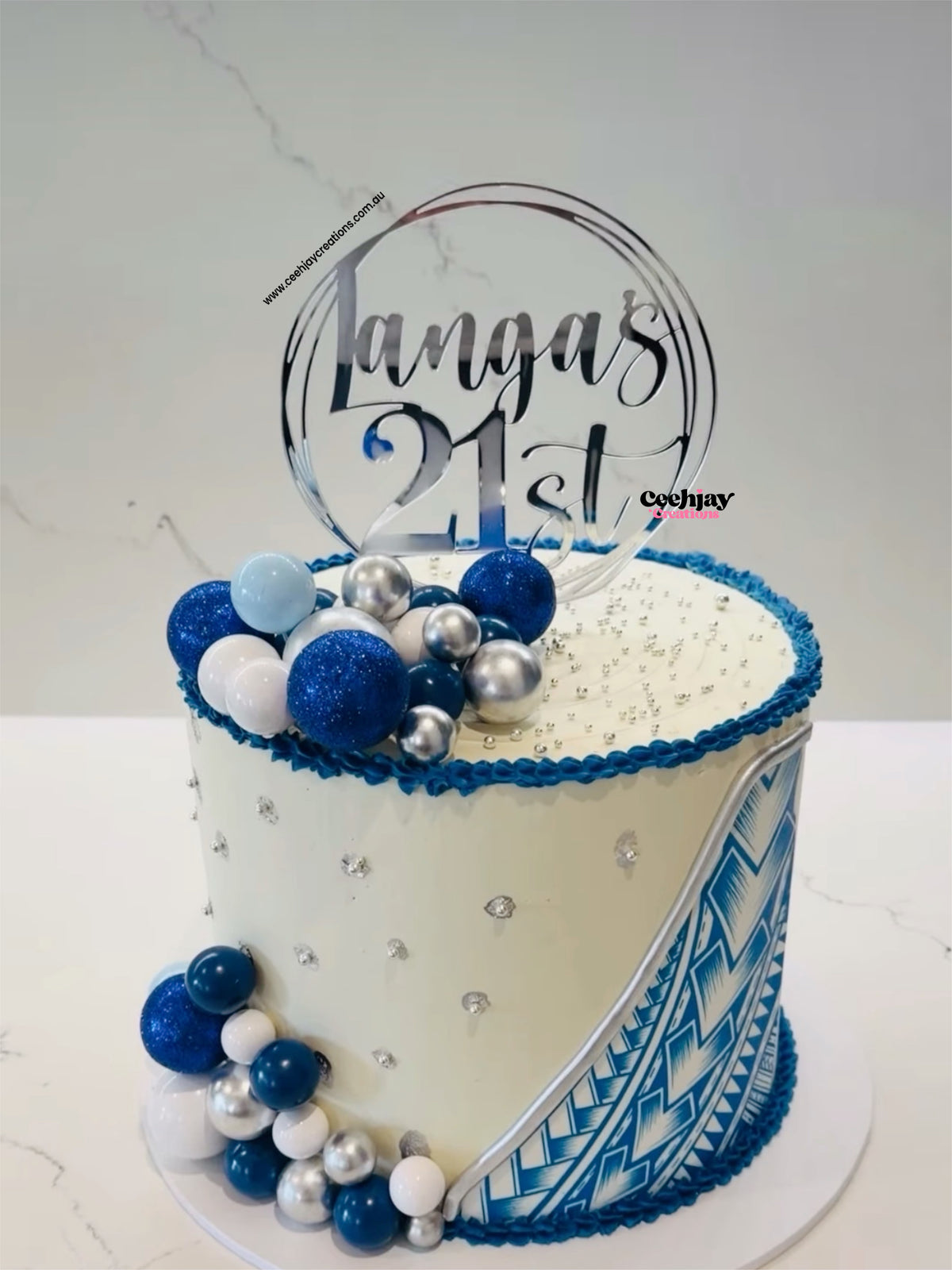 Round Border Cake Topper