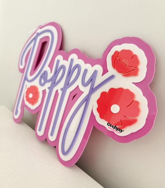 Layered Name Sign - Poppy Design