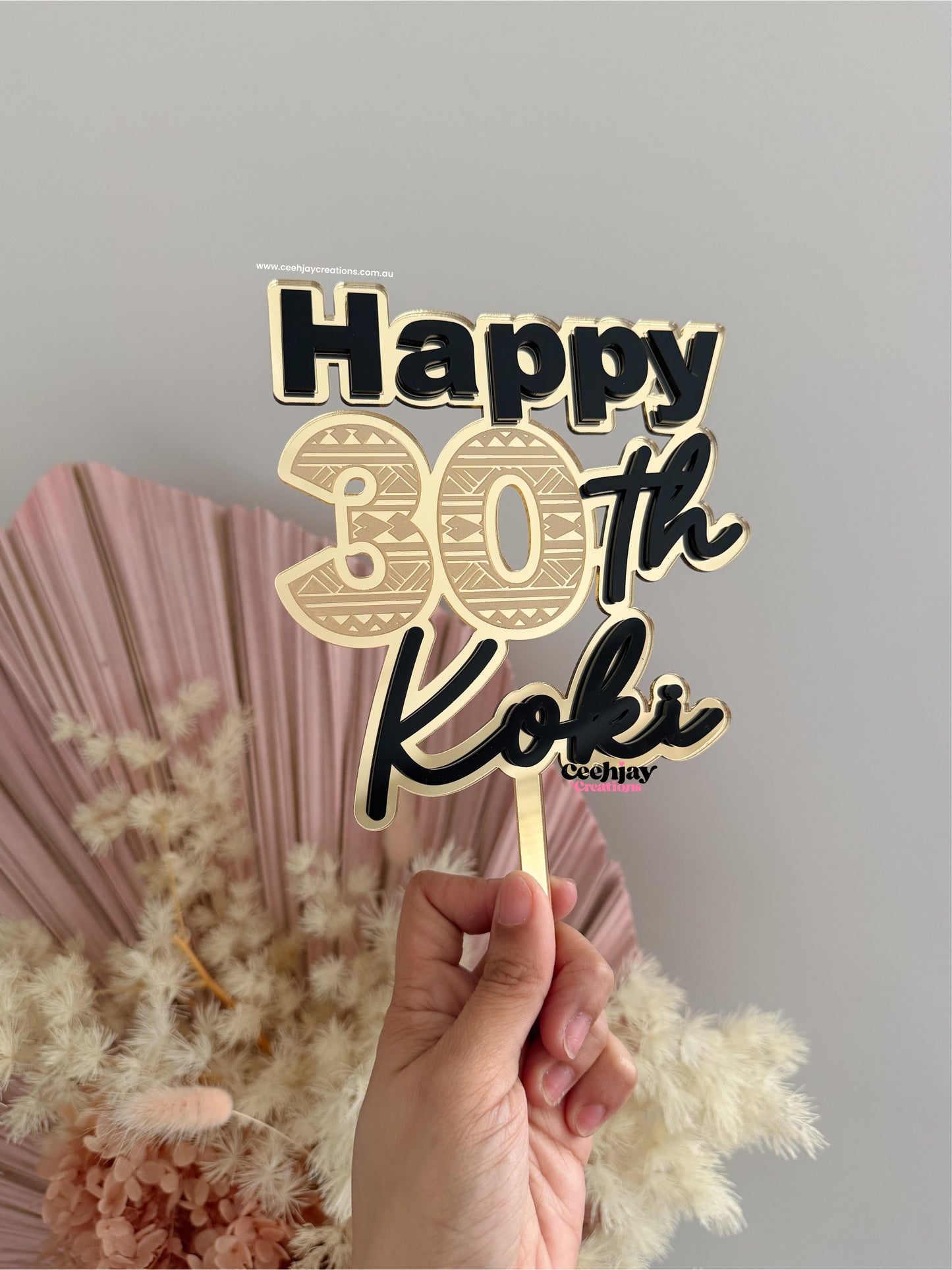 Cultural Design Cake Topper