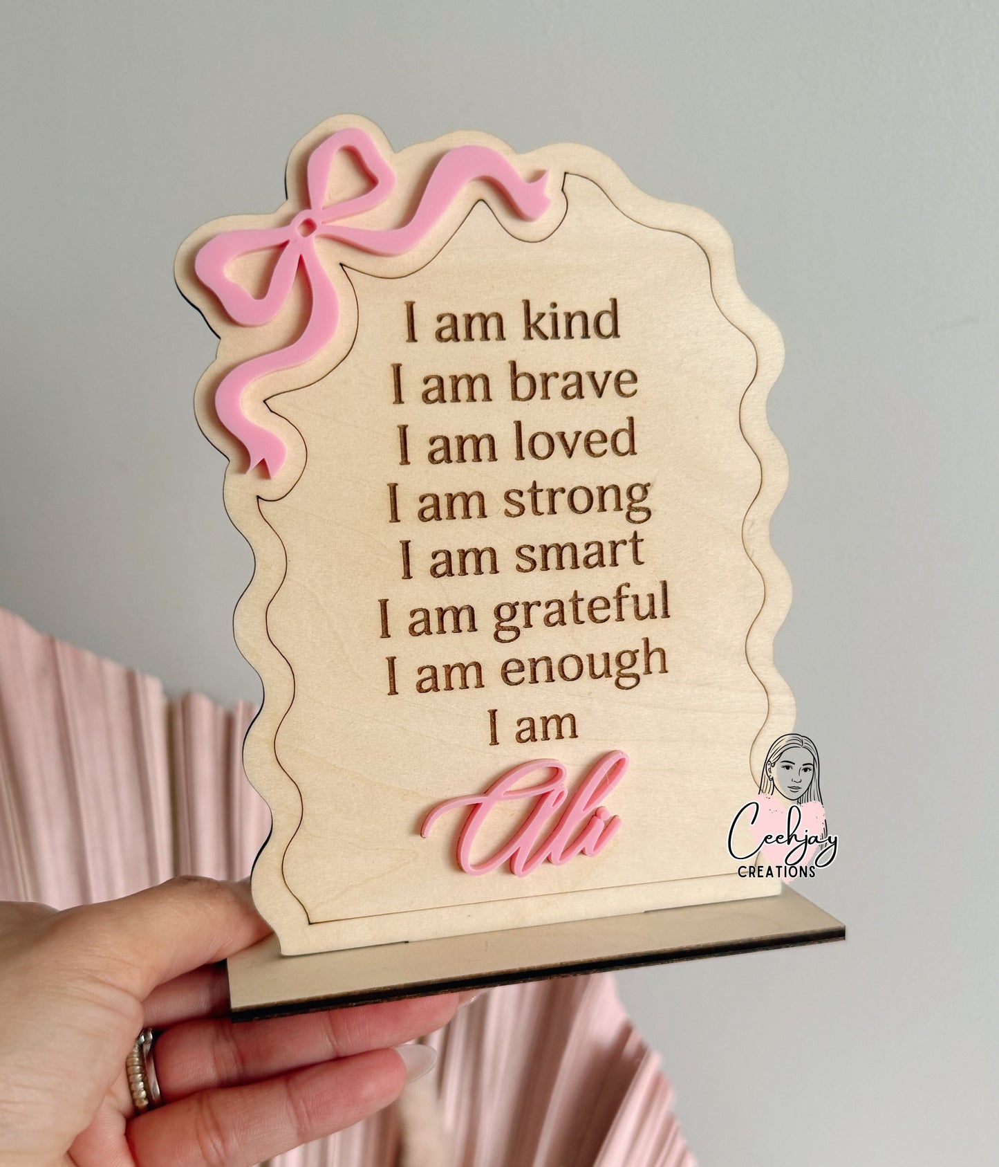 Affirmation - Wavy Bow Design