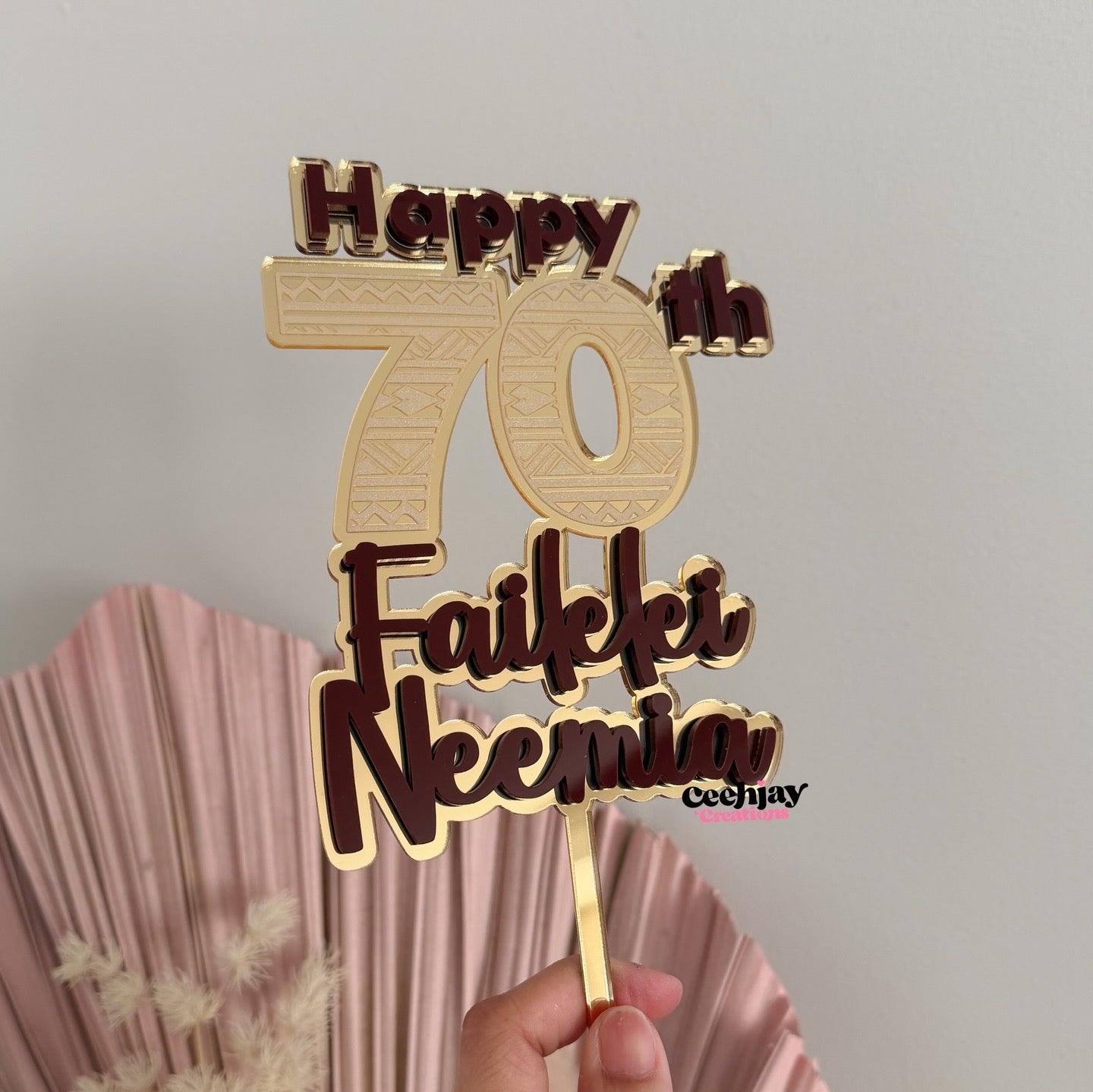 Cultural Design Cake Topper