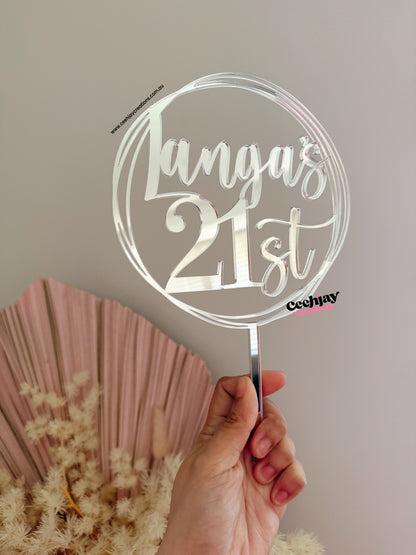Round Border Cake Topper