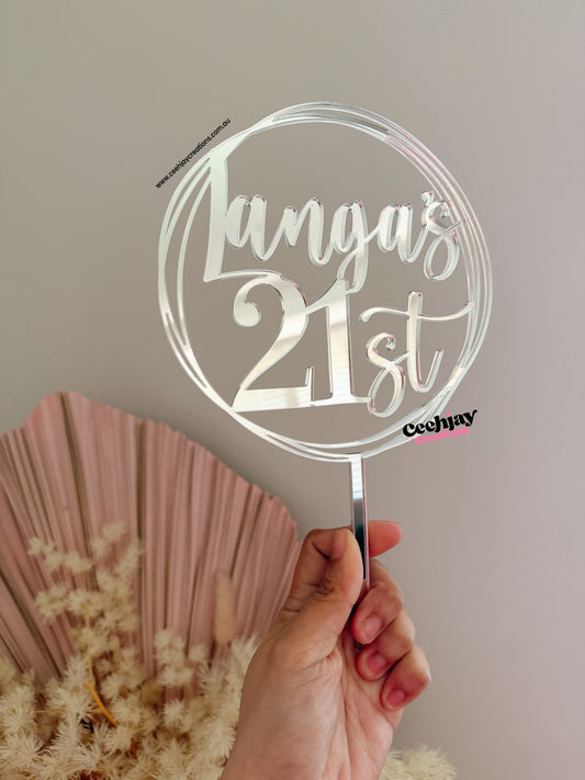 Round Border Cake Topper
