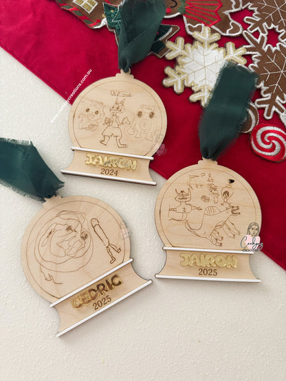 Kids Drawing Christmas Ornament