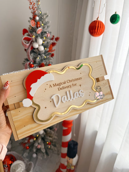 Christmas Box Crate - Santa Hat