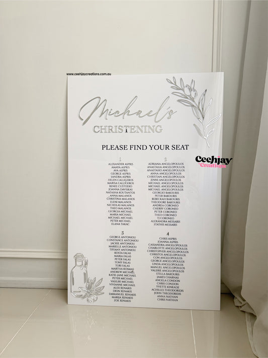 Custom Seating Chart Sign