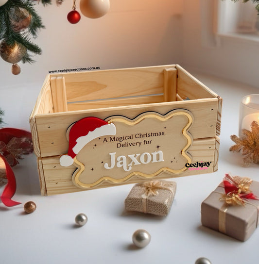 Christmas Box Crate - Santa Hat