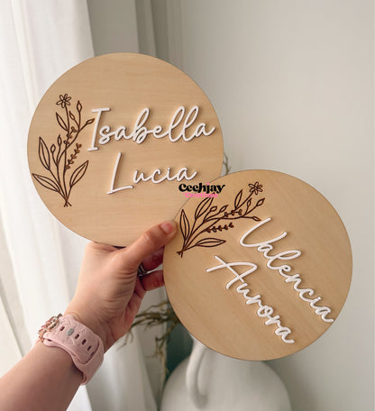 Floral Name Plaque