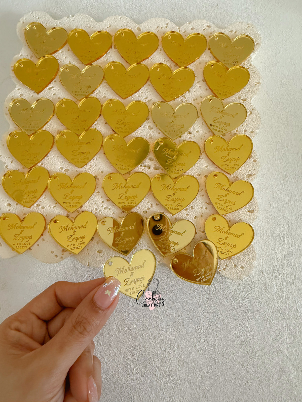 Acrylic Heart Tags